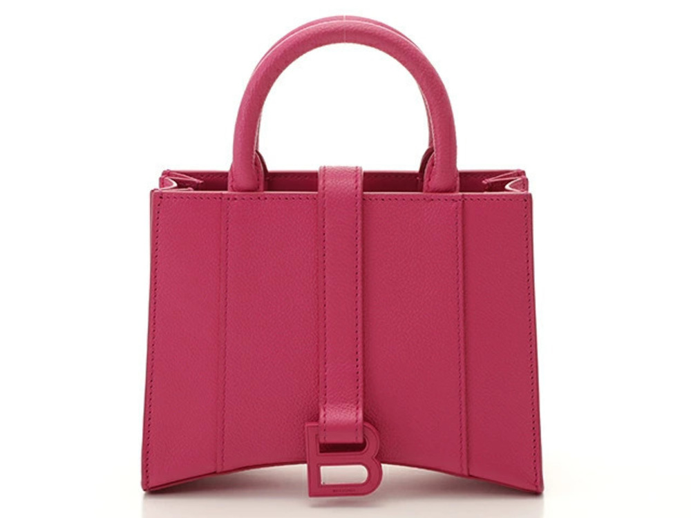 Balenciaga shoulder bag top handle Hourglass pink calfskin